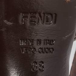 Fendi Black Leather Platform Slingback Sandals Size 38