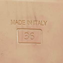 Pre Owned Fendi Beige Raffia Crisscross Flat Slides Size 36