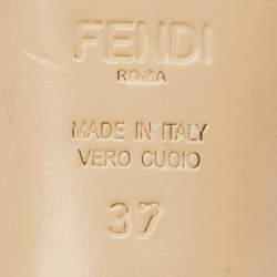 Pre Owned Fendi Metallic Leather Flowerland Slide Sandals Size 37