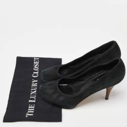 Fendi Black Suede Zucca Heel Pumps Size 37