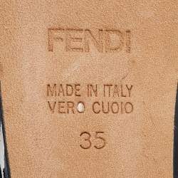Pre Owned Fendi Black Patent Leather Zucca Heel Platform Pumps Size 35