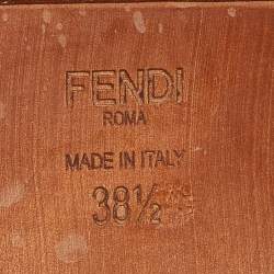 Pre Owned Fendi Black Leather Embellished Clogs Size 38.5