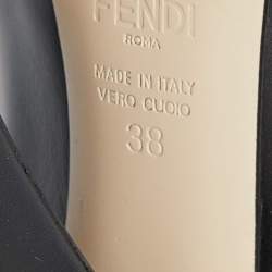 Pre Owned Fendi Black/Beige Leather Pointed Toe Pumps Size 38