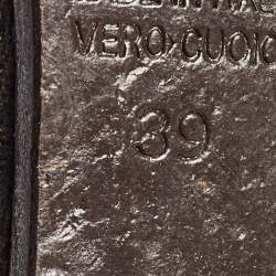 Pre Owned Fendi Tobacco Zucca Coated Canvas Wedge Strap Pumps Size 39