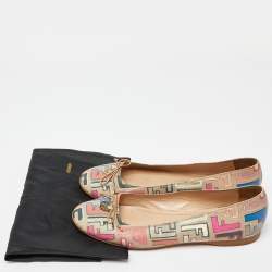 Pre Owned Fendi Multicolor Zucca Coated Canvas Spalmati Ballet Flats Size 41