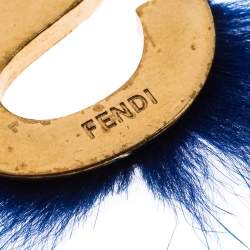 مملوكة مسبقًا Fendi Abclick Letter S Fur Gold Tone Charm 