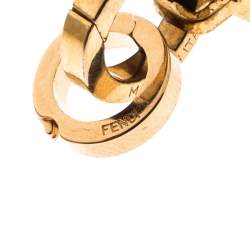 مملوكة مسبقًا Fendi Abclick Letter S Fur Gold Tone Charm 