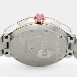 Pre Owned Fendi Mother of Pearl Diamond Topaz Two-Tone Stainless Steel IShine F121124500T01 Women's Wristwatch 33.50 mm