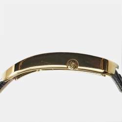 Pre Owned Fendi Black Diamond Gold Plated Stainless Steel Leather Chameleon 30000M Women's Wristwatch 29 mm