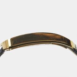 Pre Owned Fendi Black Diamond Gold Plated Stainless Steel Leather Chameleon 30000M Women's Wristwatch 29 mm