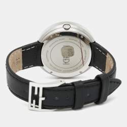 Pre Owned Fendi White Stainless Steel Leather My Way 35000M Women's Wristwatch 36 mm