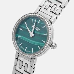 Fendi Green Stainless Steel Forever Fendi F103110901 Women's Wristwatch 19 mm