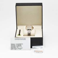 Pre Owned Fendi Mother of Pearl Diamond Spinel Topaz Two-Tone Stainless Steel IShine F121224500D2T01 Women's Wristwatch 33.50 mm