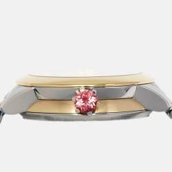 Pre Owned Fendi Mother of Pearl Diamond Spinel Topaz Two-Tone Stainless Steel IShine F121224500D2T01 Women's Wristwatch 33.50 mm