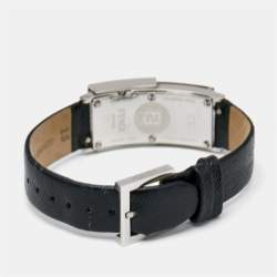 مملوكة مسبقًا Fendi Diamond Paved Stainless Steel Leather Secret 5400L Women's Wristwatch 18 mm