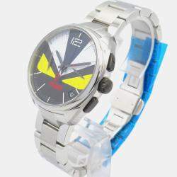 Fendi Black Stainless Steel Momento 21200G Quartz Women's Wristwatch 40.5 mm