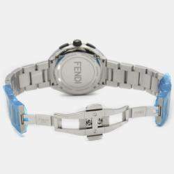 Fendi Black Stainless Steel Momento 21200G Quartz Women's Wristwatch 40.5 mm