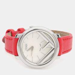 Pre Owned Fendi Runway 71000S Quartz Silver Stainless Steel Women's Wristwatch 28 mm