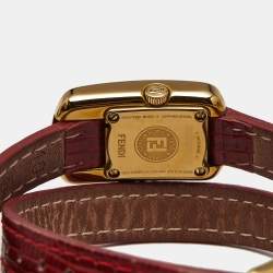 مملوكة مسبقًا Fendi Chameleon 30000L White Dial Gold Plated Stainless Steel Double Wrap Women's Wristwatch 18 mm