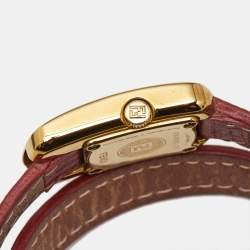 مملوكة مسبقًا Fendi Chameleon 30000L White Dial Gold Plated Stainless Steel Double Wrap Women's Wristwatch 18 mm