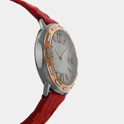 Pre Owned Fendi Selleria F8302345H0 Quartz Mother of Pearl Dial Gold Plated Stainless Steel Women's Wristwatch 36 mm