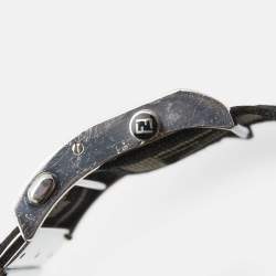 Pre Owned Fendi Zip Code 1120G Cream Dial Stainless Steel Canvas Women's Wristwatch 45 mm