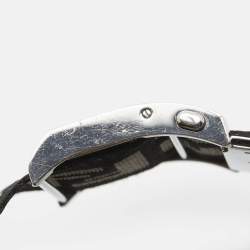 Pre Owned Fendi Zip Code 1120G Cream Dial Stainless Steel Canvas Women's Wristwatch 45 mm