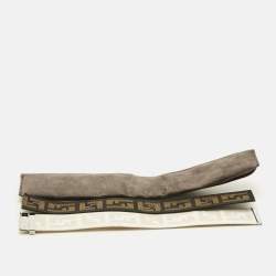 Pre Owned Fendi Zip Code 1120G Cream Dial Stainless Steel Canvas Women's Wristwatch 45 mm