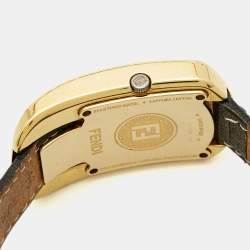 مملوكة مسبقًا ساعة يد فنْدي كامليون 30000مِ ذهبي اللون مُطلِية بالذهب والفولاذ المقاوم للصدأ جلدية ماسية نسائية 29 مم