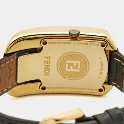 مملوكة مسبقًا ساعة يد فنْدي كامليون 30000مِ ذهبي اللون مُطلِية بالذهب والفولاذ المقاوم للصدأ جلدية ماسية نسائية 29 مم