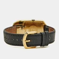 مملوكة مسبقًا ساعة يد فنْدي كامليون 30000مِ ذهبي اللون مُطلِية بالذهب والفولاذ المقاوم للصدأ جلدية ماسية نسائية 29 مم