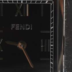 مملوكة مسبقًا ساعة يد نسائية فندي 7600M ستانلس ستيل و جلد تمساح قرص أسود 27 مم