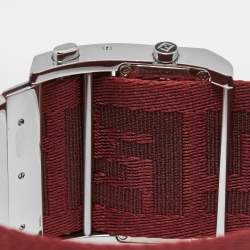 Pre Owned Fendi Zip Code 1120G Cream Dial Stainless Steel Canvas Women's Wristwatch 45.50 mm