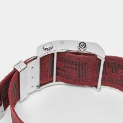 Pre Owned Fendi Zip Code 1120G Cream Dial Stainless Steel Canvas Women's Wristwatch 45.50 mm