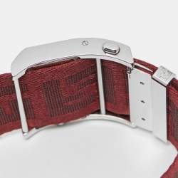 Pre Owned Fendi Zip Code 1120G Cream Dial Stainless Steel Canvas Women's Wristwatch 45.50 mm