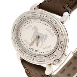 Fendi White Stainless Steel Selleria F83936DCH Women's Wristwatch 40 mm