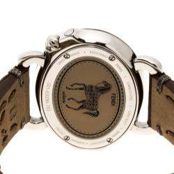 Fendi White Stainless Steel Selleria F83936DCH Women's Wristwatch 40 mm