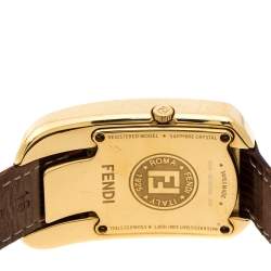 Pre Owned Fendi Yellow Gold Plated Steel Diamond Chameleon 30000M Women's Wristwatch 29 mm