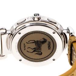 Pre Owned Fendi  Silver White Stainless Steel Selleria F89034H Women's Wristwatch 39 mm