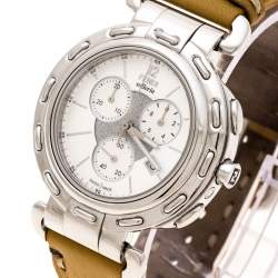 Pre Owned Fendi  Silver White Stainless Steel Selleria F89034H Women's Wristwatch 39 mm