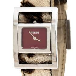 Pre Owned Fendi Red Stainless Steel Classic 5000 Women's Wristwatch 26MM