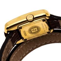 Pre Owned Fendi Yellow Gold Plated Stainless Steel Double Wrap 30000L Women's Wristwatch 18 mm