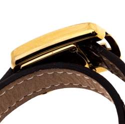 Pre Owned Fendi Yellow Gold Plated Stainless Steel Double Wrap 30000L Women's Wristwatch 18 mm