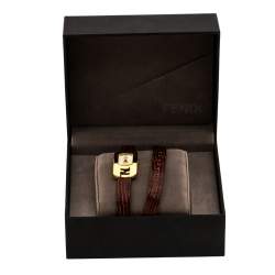 Pre Owned Fendi Yellow Gold Plated Stainless Steel Double Wrap 30000L Women's Wristwatch 18 mm