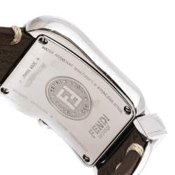 Pre Owned Fendi Mother of Pearl Stainless Steel Diamond B.Fendi 3800G Women's Wristwatch 33 mm