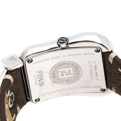Pre Owned Fendi Mother of Pearl Stainless Steel Diamond B.Fendi 3800G Women's Wristwatch 33 mm