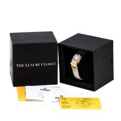 Pre Owned  Fendi Mother of Pearl Gold Plated Stainless Steel B.Fendi 3800L Women's Wristwatch 23 mm