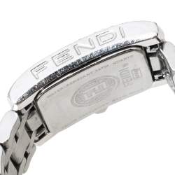 Pre Owned Fendi White Stainless Steel Diamond Orologi 7000L Women's Wristwatch 21 mm