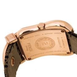 Pre Owned Fendi Mother of Pearl Gold Plated Stainless Steel and Canvas B.Fendi 3800G Women's Wristwatch 33 mm