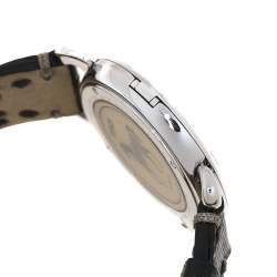 Pre Owned Fendi Black Stainless Steel Leather Selleria 8100M Women's Wristwatch 37 mm
